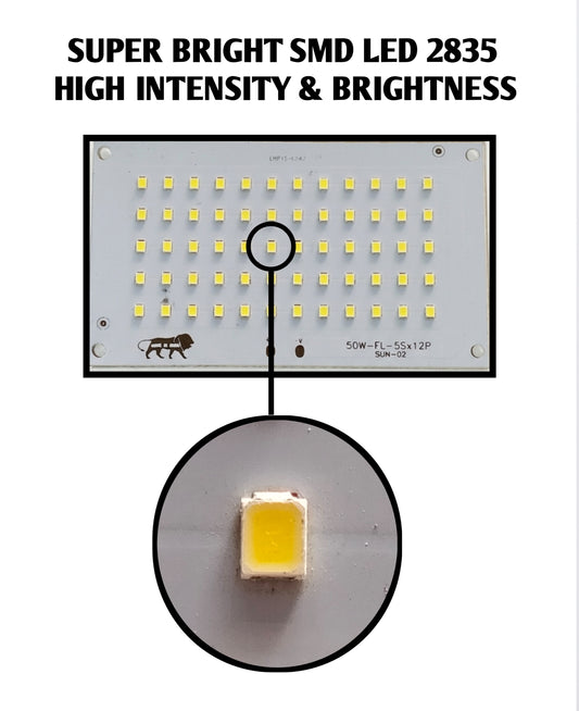 PLW 50 Watt LED MCPCB Board size 12x7 CM, LED color: WHITE (Pack of 2) for Flood Light Repair