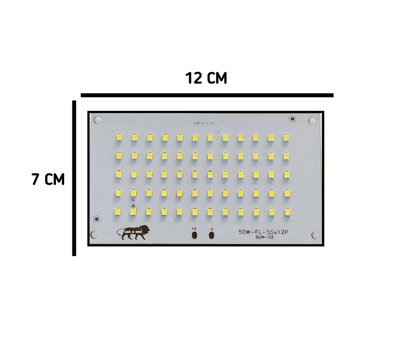 PLW 50 Watt LED MCPCB Board size 12x7 CM, LED color: WHITE (Pack of 2) for Flood Light Repair