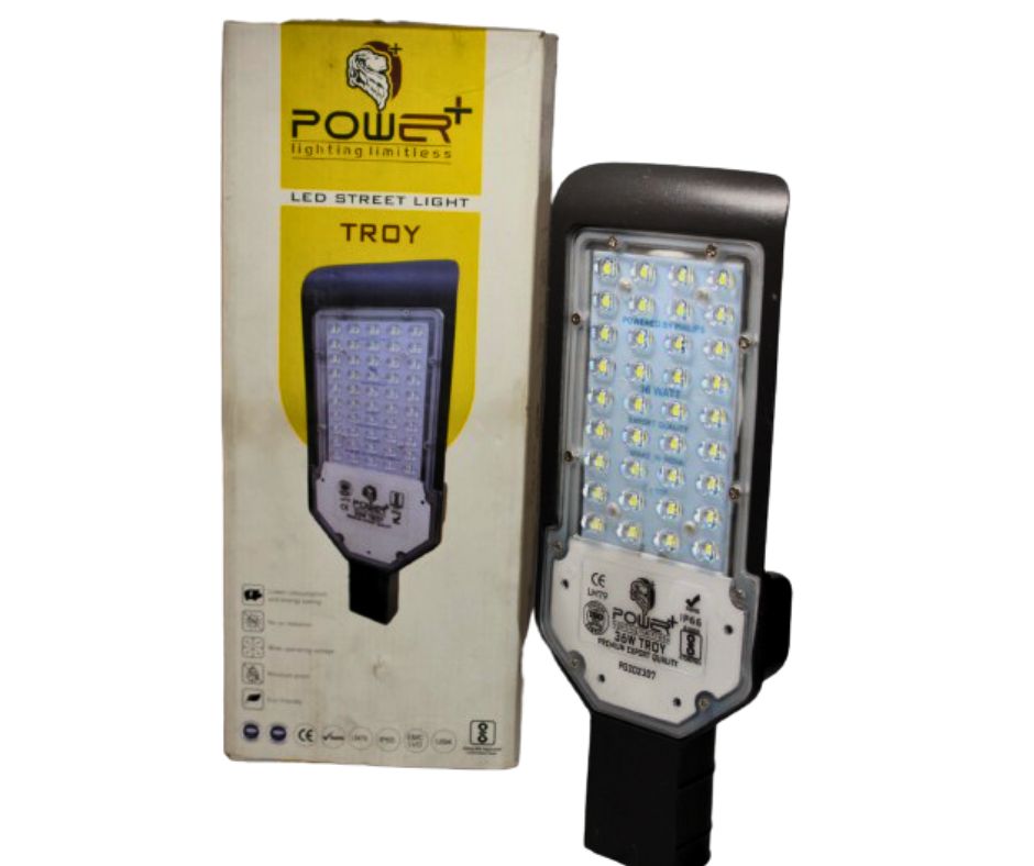 POWER Plus 36Watt LED Street Light LENS Model Waterproof ,Street Lights Outdoor, Street Lamp, LED Street Road Lights With 6kva Surge Protection - Color : Cool White,Pack-1 nos