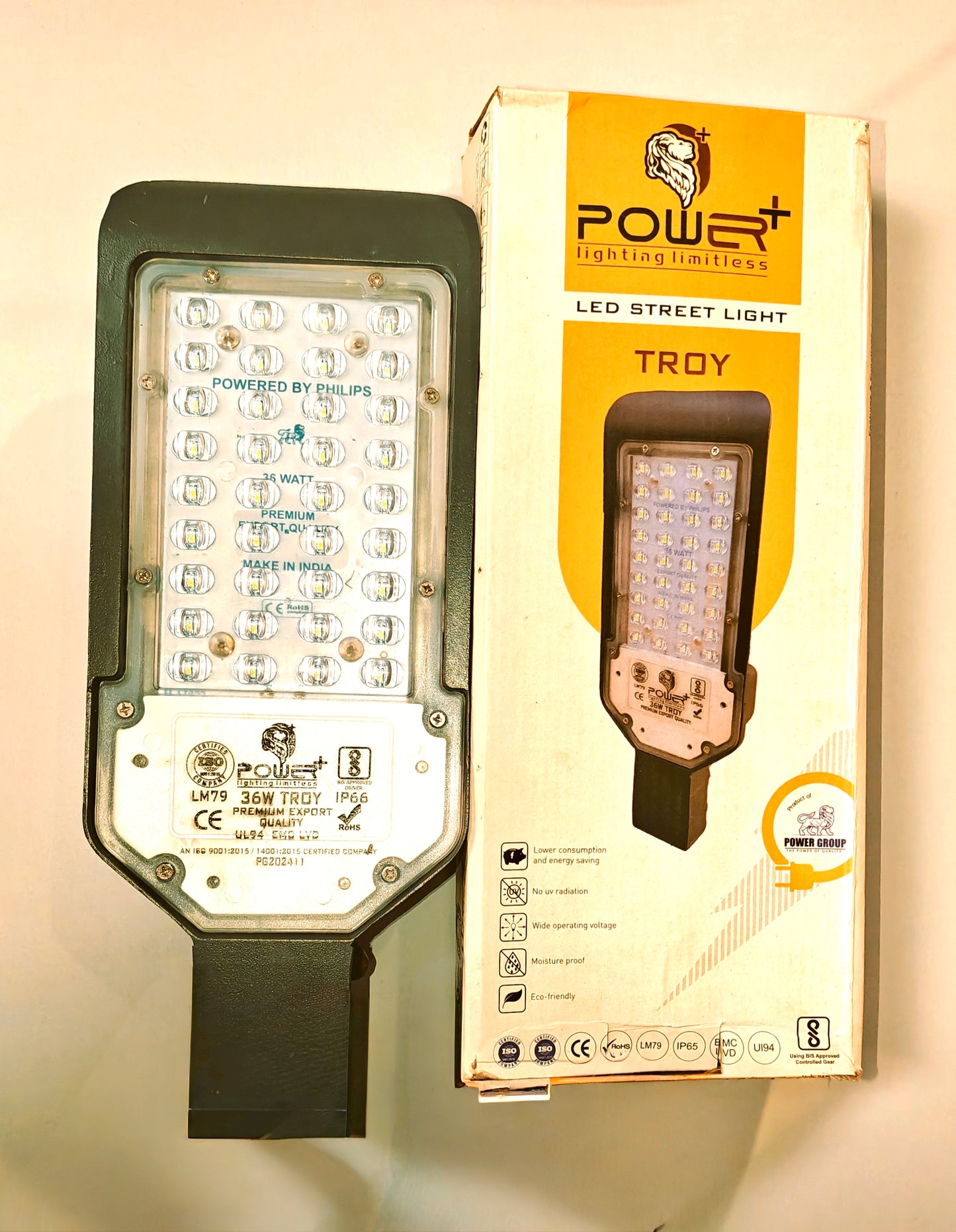 POWER+ Automatic Day-Night Sensor 36-Watt LED Street Light LENS Model Waterproof Technology, Street Lights Outdoor, Street Lamp, LED Street Road Lights With 6kva Surge Protection - Color : Cool White,Pack-1pc