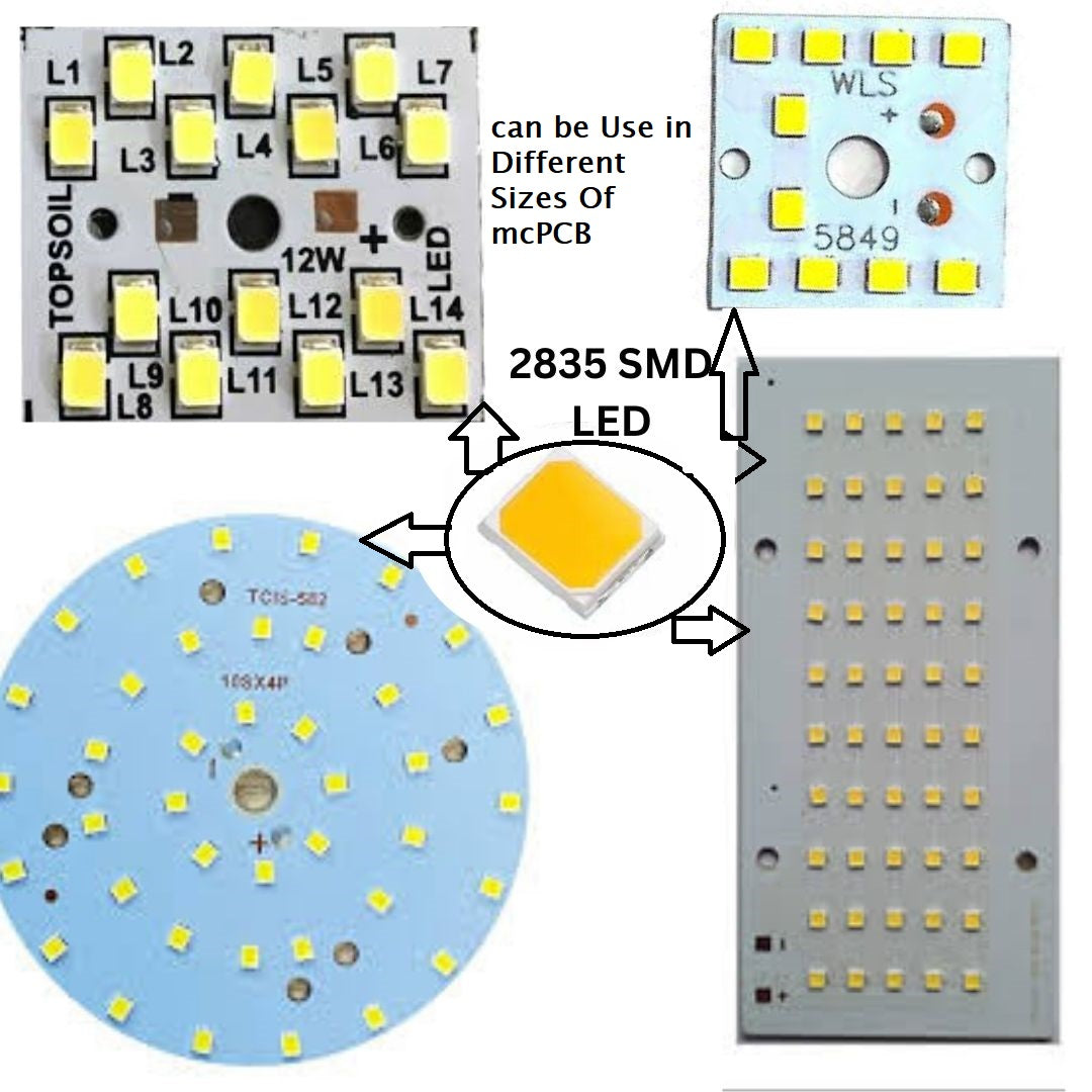 SMD LED 2835 { Qty-: 200 pcs} 1 Watt 6 Volt ,(Cool White) \ Up to 140LM 300mA,Super Bright 6500K , LED for Repair LED LED/LCD TV Backlight, Street Light, Flood Light, LED BULB (Pack of 200)