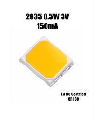 SMD LED 2835, {200 pcs (Cool White)} 0.5 Watt 3 Volt up to 70LM 150mA, 1/2W 3v High Brightnes 6500K , for Repair LED Batten, LED/LCD TV Backlight, Street Light, Flood Light, LED Bulb (Pack of 200)