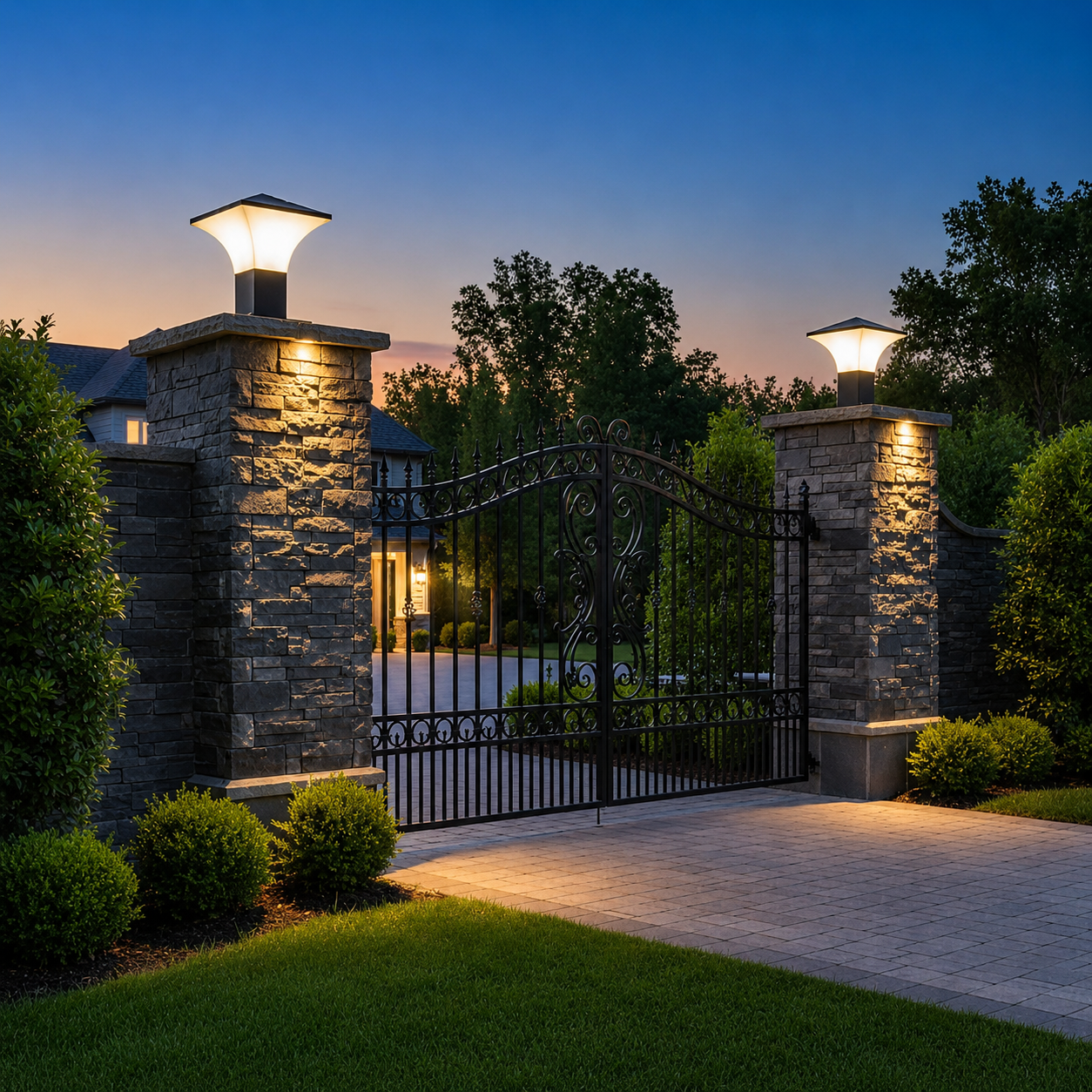 PLW Modern Outdoor Gate Pillar Light | IP65 Weather Resistant Garden Post Lamp model Fantom mini| Bulb Not Included | Pack of 2