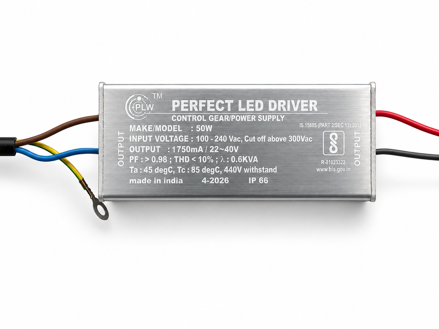 Perfect Lights 50w 750mA LED Driver Power Supply IP65 for Street Light & Flood Light LED Driver with 6KVA surge protection - pack of 10