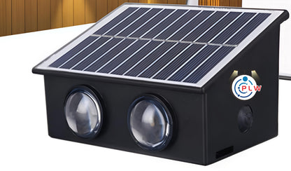PLW (2pcs) SOLAR WALL LIGHT 2x2 LENS UP & DOWN – 4W (Color: Warm White) Automatic day- Night ON/Off Pack of 2