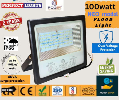 Power Plus's 100W Led Outdoor Flood Light Waterproof | Short circuit & surge protection. -(Cool White)-Pack of 1