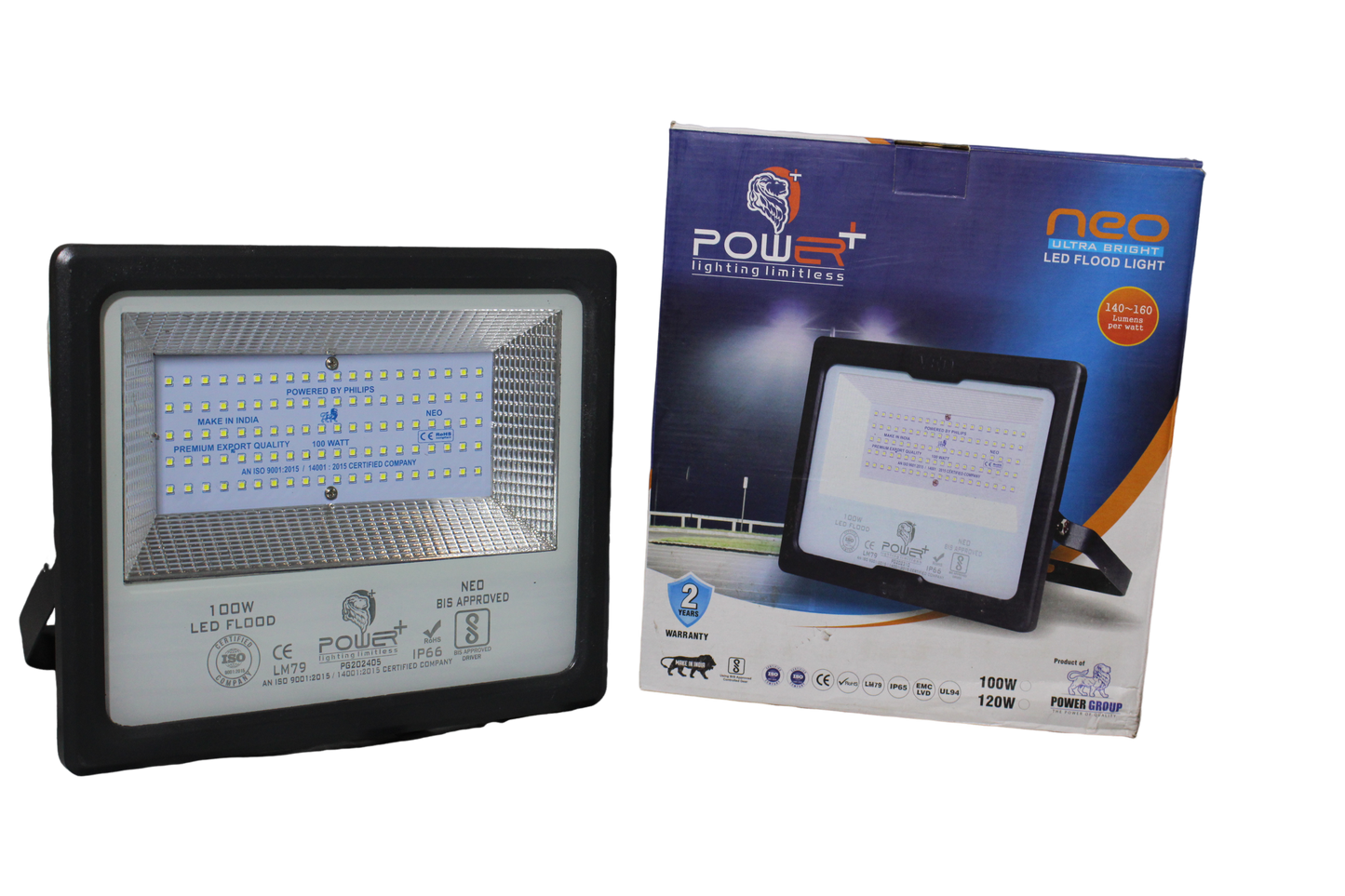 Power Plus's 100W Led Outdoor Flood Light Waterproof | Short circuit & surge protection. -(Cool White)-Pack of 1