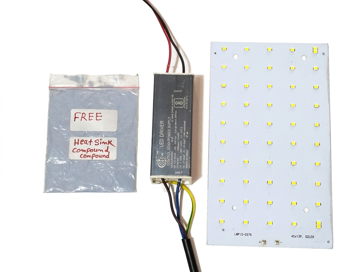 PLW 50W for Street Light  LED Combo set  – 1 nos MCPCB Board +1 nos  LED Driver + Free Heat Sink Paste | use For LED lights repair