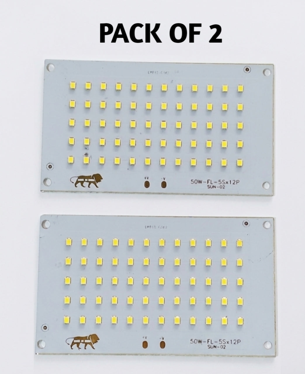 PLW 50 Watt LED MCPCB Board size 12x7 CM, LED color: WHITE (Pack of 2) for Flood Light Repair