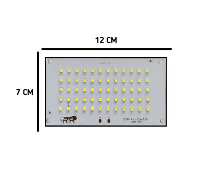 PLW 50 Watt LED MCPCB Board size 12x7 CM, LED color: WHITE (Pack of 2) for Flood Light Repair
