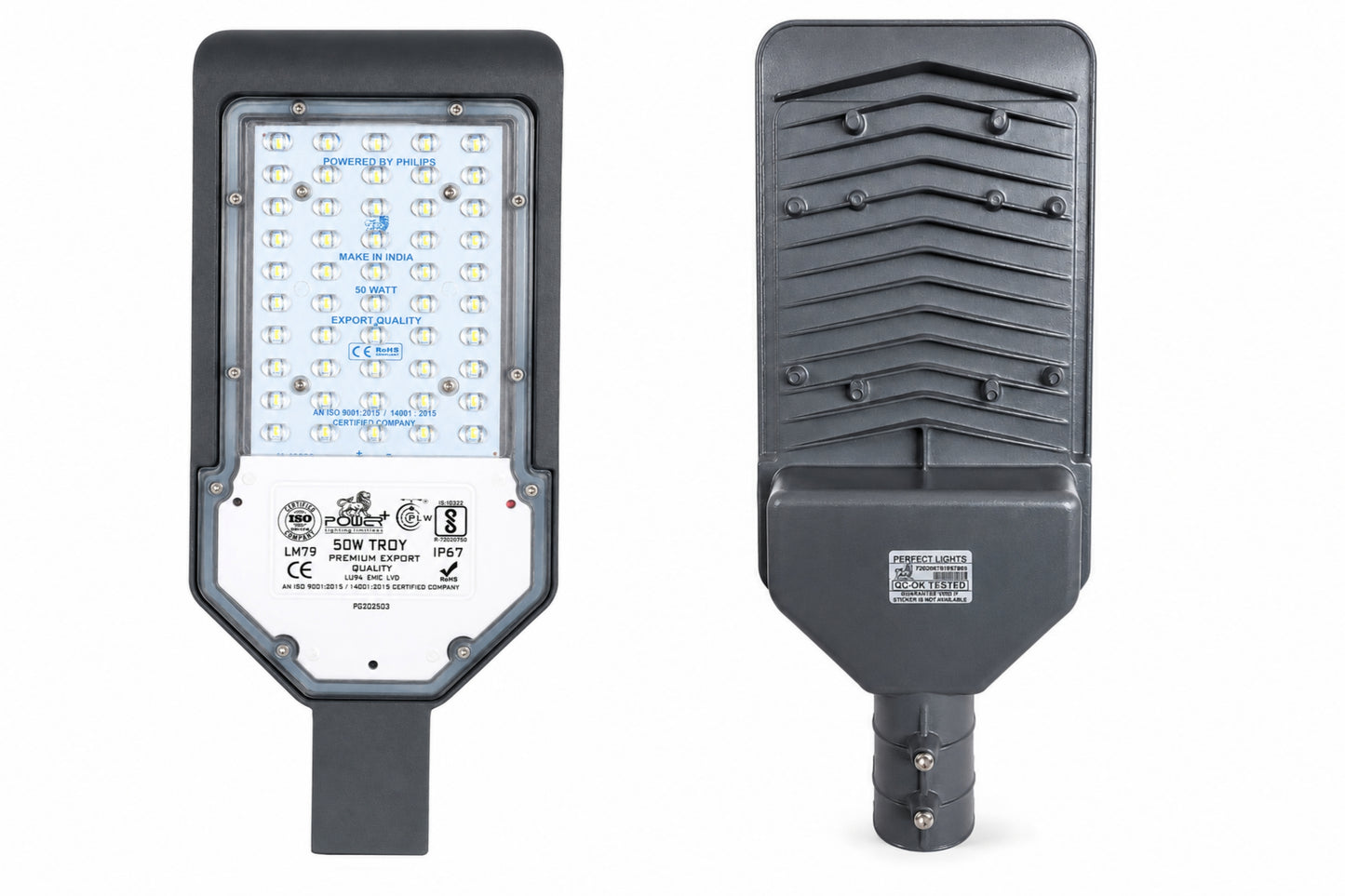 Power Plus's 50 Watt LED Street Light Lens Model Waterproof  Technology, Street Lights Outdoor, Street Lamp, LED Street Road Lights With 6kva Surge Protection - Color : Cool White,Pack-1pc