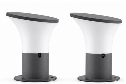 PLW Modern Outdoor Gate Lamp ,Model Oppo B22 Aluminum Base– Premium Pillar Light |  Pack of 2 (Bulb Not Included)