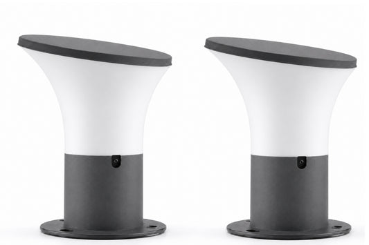 PLW Modern Outdoor Gate Lamp ,Model Oppo B22 Aluminum Base– Premium Pillar Light |  Pack of 2 (Bulb Not Included)