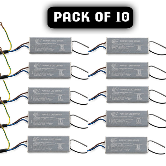 Perfect Lights 50w 750mA LED Driver Power Supply IP65 for Street Light & Flood Light LED Driver with 6KVA surge protection - pack of 10