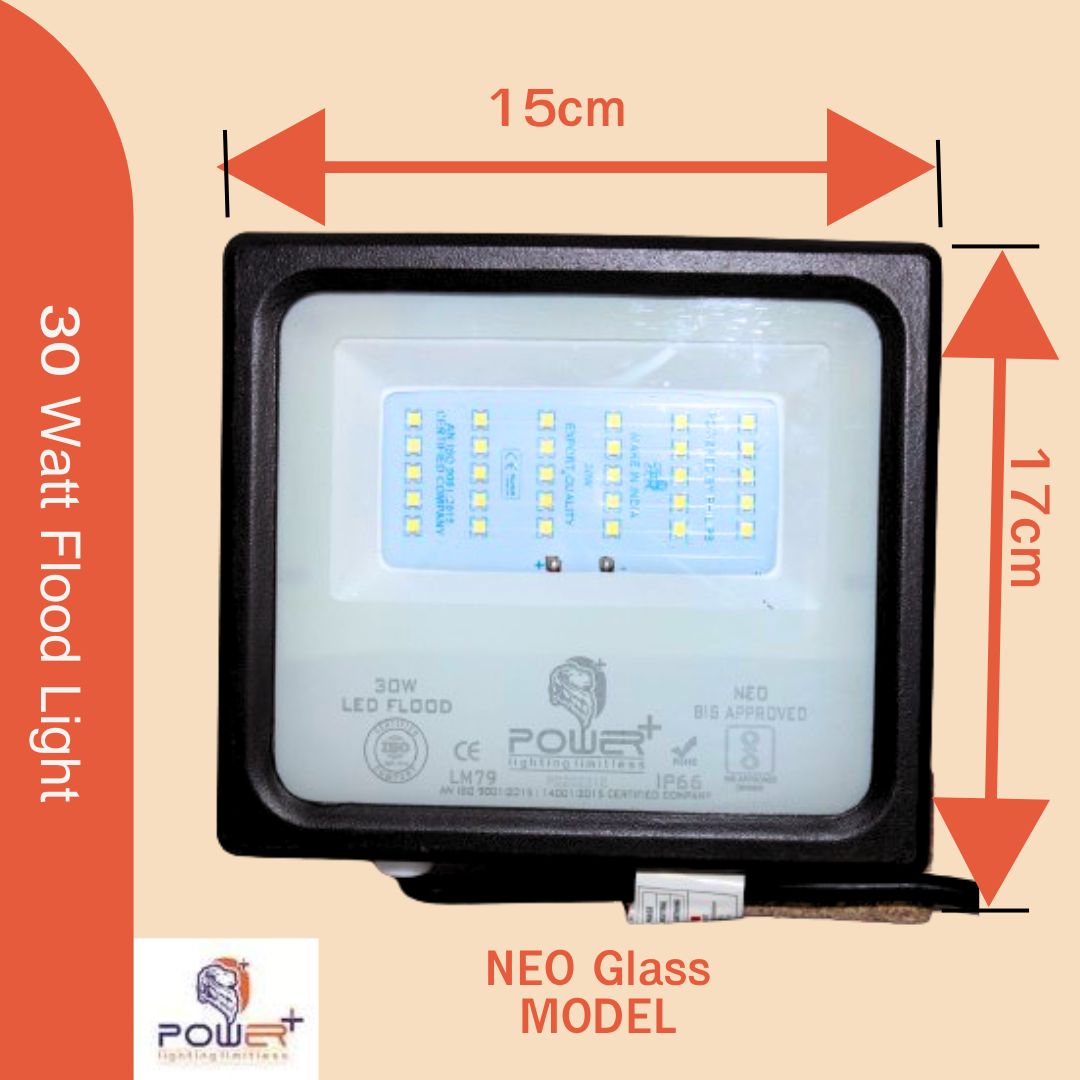 Power Plus's 30 Watt LED Flood Light Waterproof - IP66 Led Lights  -(Light color: White)-Pack of 1| Short circuit & surge protection.