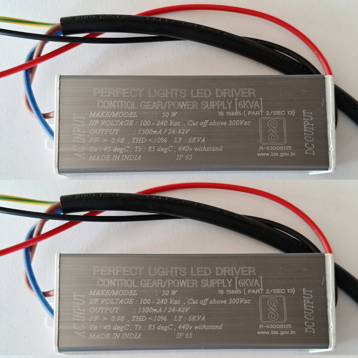 PerfectLight's {2 pieces} 50w 1500mA, LED Driver Power Supply AC to DC , waterproof LED Driver with 6KVA surge protection for Street Light & Flood Light -pack of 2