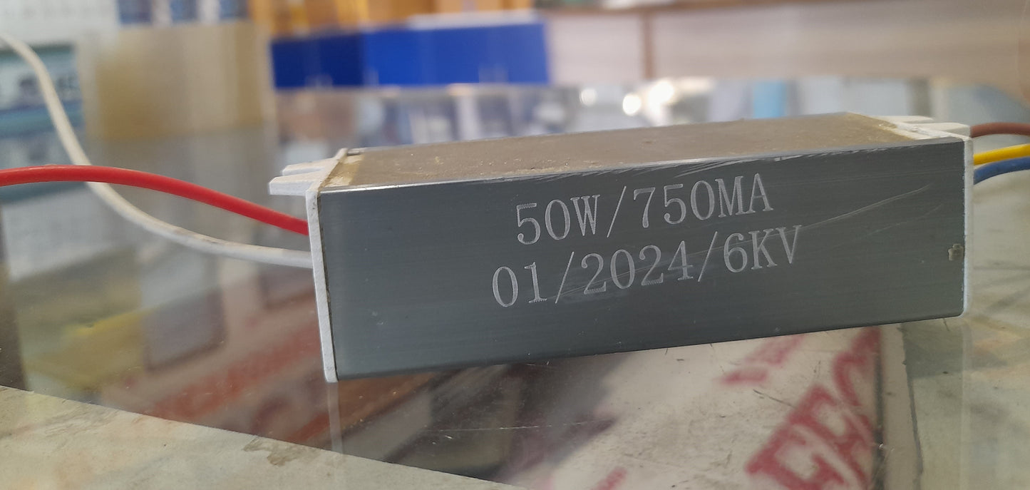 Perfect Lights 50w 750mA LED Driver Power Supply IP65 for Street Light & Flood Light LED Driver with 6KVA surge protection - pack of 1.