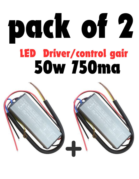 Perfect Lights 50w 750mA LED Driver Power Supply IP65 for Street Light & Flood Light LED Driver with 6KVA surge protection - pack of 2pcs.