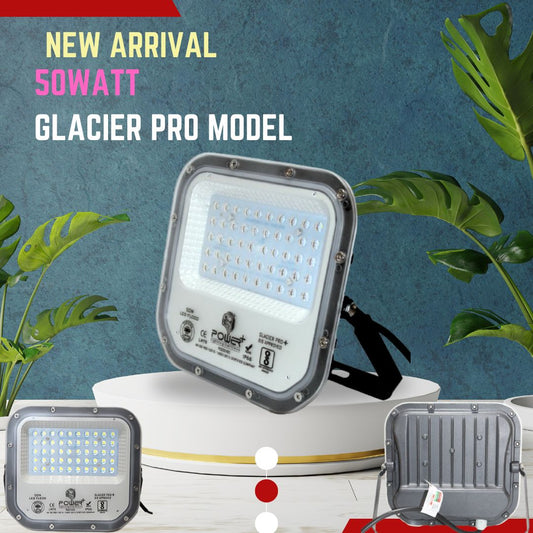 Power Plus's 50W LED Flood Light Lens Model : Glacier Pro, IP65 Rated waterproof technology Outdoor Light- Pack of 1 (coolWhite,)