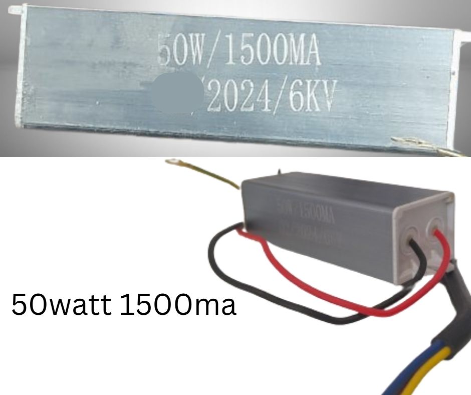 Perfect Lights 50w 1500mA, LED Driver Power Supply IP65 for Street Light & Flood Light , LED Driver with 6KVA surge protection- pack of 1.