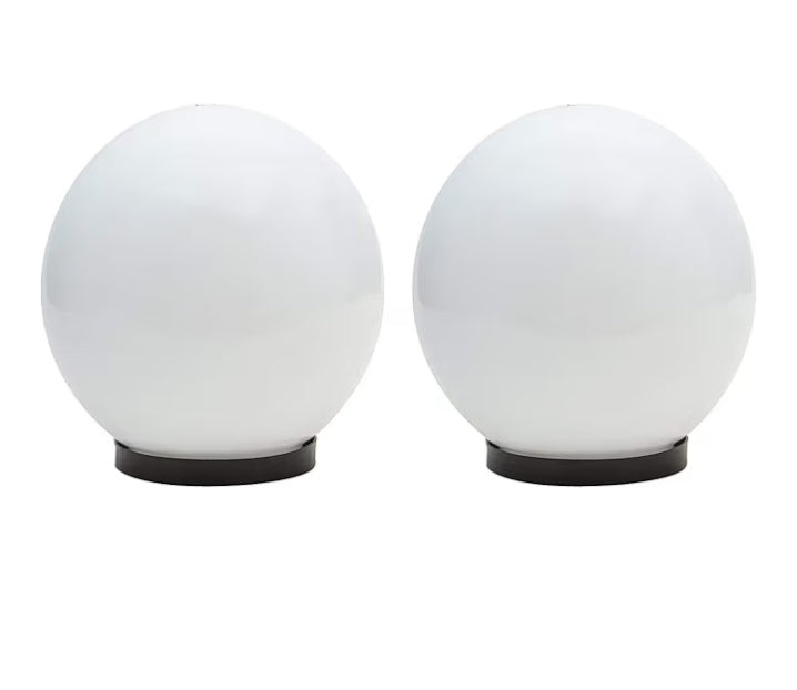 PLW Premium Outdoor Globe Pillar Light Round | Modern Garden Gate Lamp circle safe | Bulb Extra Required | Pack of 2