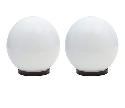 PLW Premium Outdoor Globe Pillar Light Round | Modern Garden Gate Lamp circle safe | Bulb Extra Required | Pack of 2
