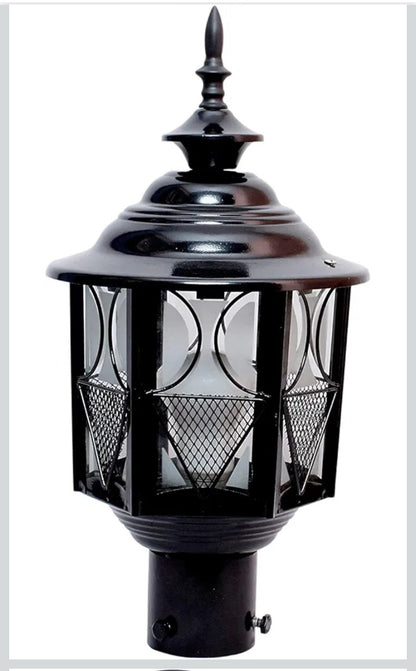 PLW Premium Outdoor Pillar Gate Lamp | Rust Resistant Metal Light Model Metro Medium | Bulb Extra Required (Not Included) | Pack of 2