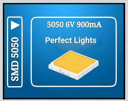 PLW's SMD LED 5050 {Qty-: 100 pcs} 5 Watt 6 Volt (Color: WHITE) Super Bright 6500K, 850- 900LM- 800-900mA, SMD LED Chip for Repair  Street Light, Flood Light and Highbay/UFO Lights (Pack of 100)