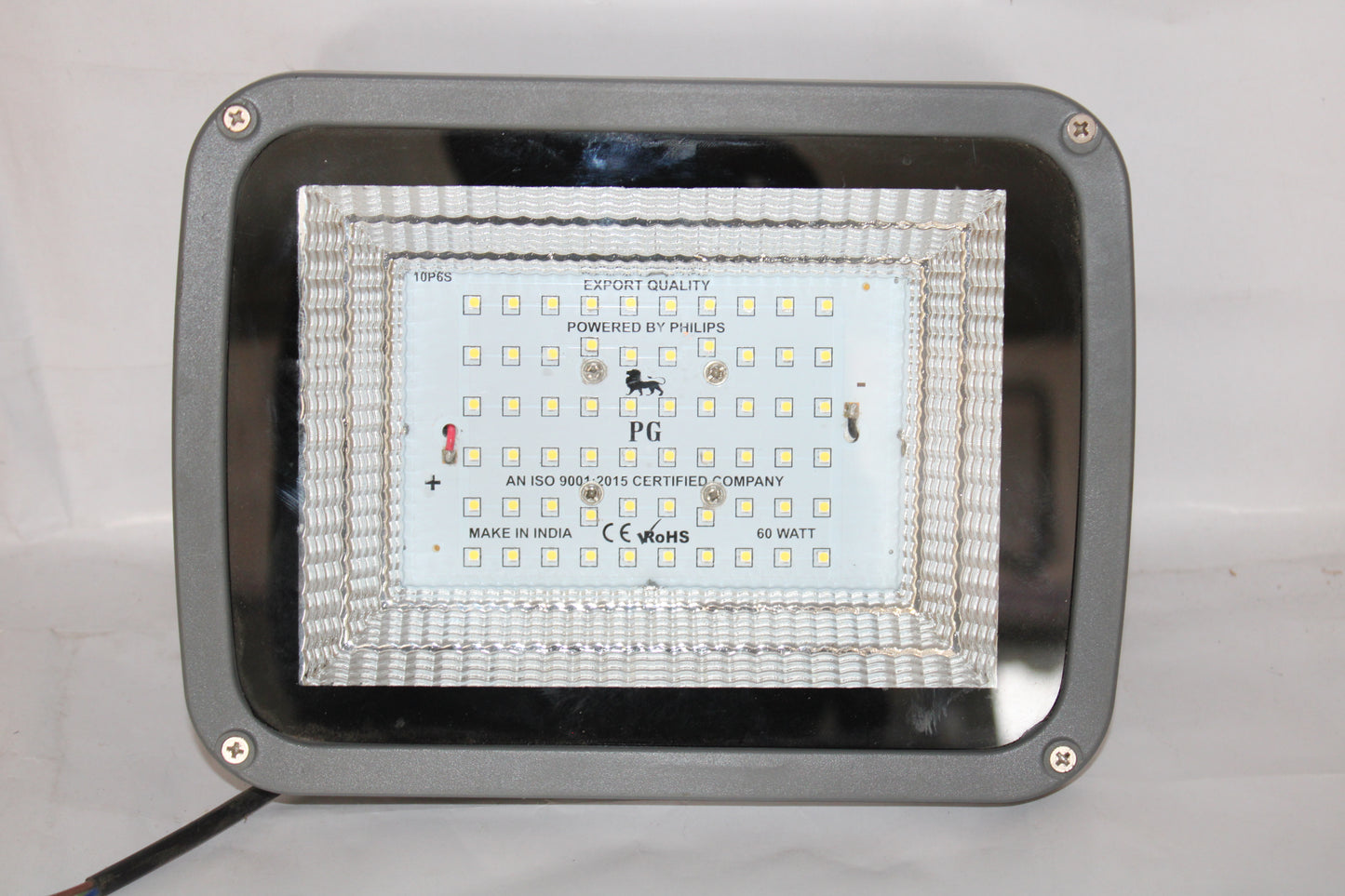 Power Plus's 60watt Led  Flood Light Premium Heavy King Model, INDUSTRIAL Waterproof - IP66 Led Lights |Short circuit & surge protection -(Light color: White)-Pack of 1.