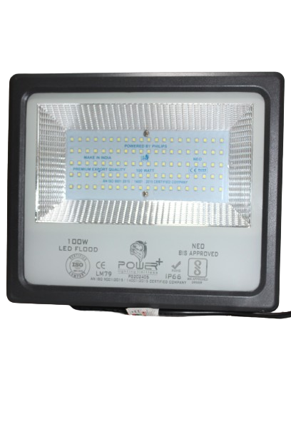 Power Plus's 100W Led Outdoor Flood Light Waterproof | Short circuit & surge protection. -(Cool White)-Pack of 1
