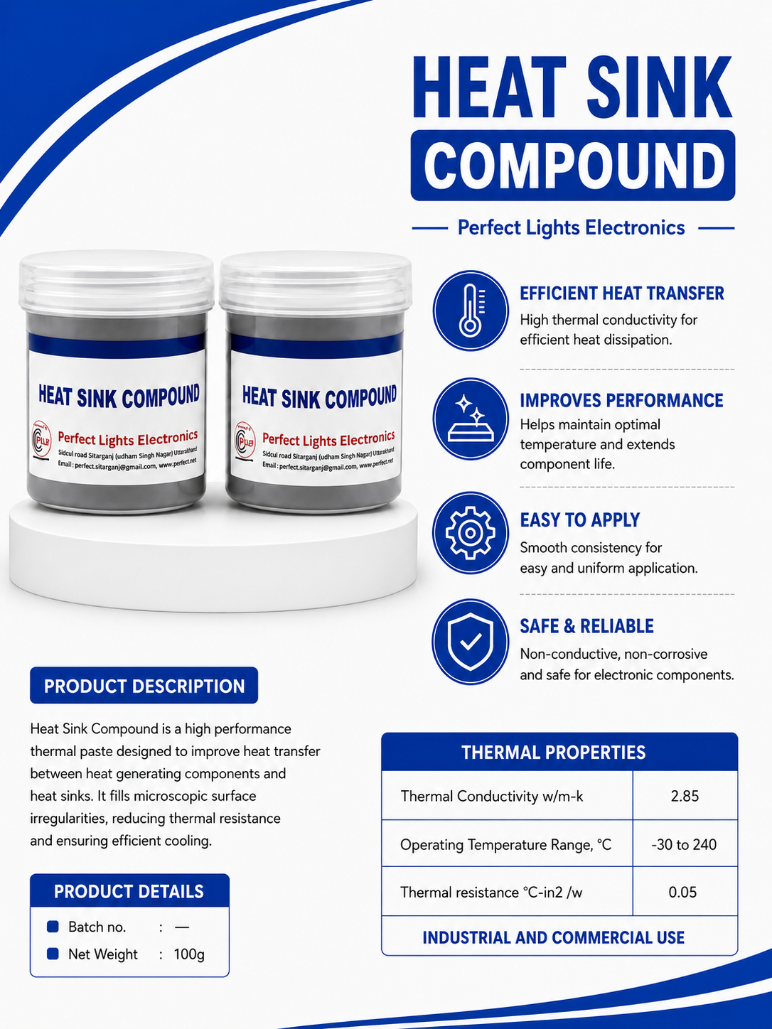 PLW Heat Sink Compound – Pack of 2 (100gm Each | Total 200gm)