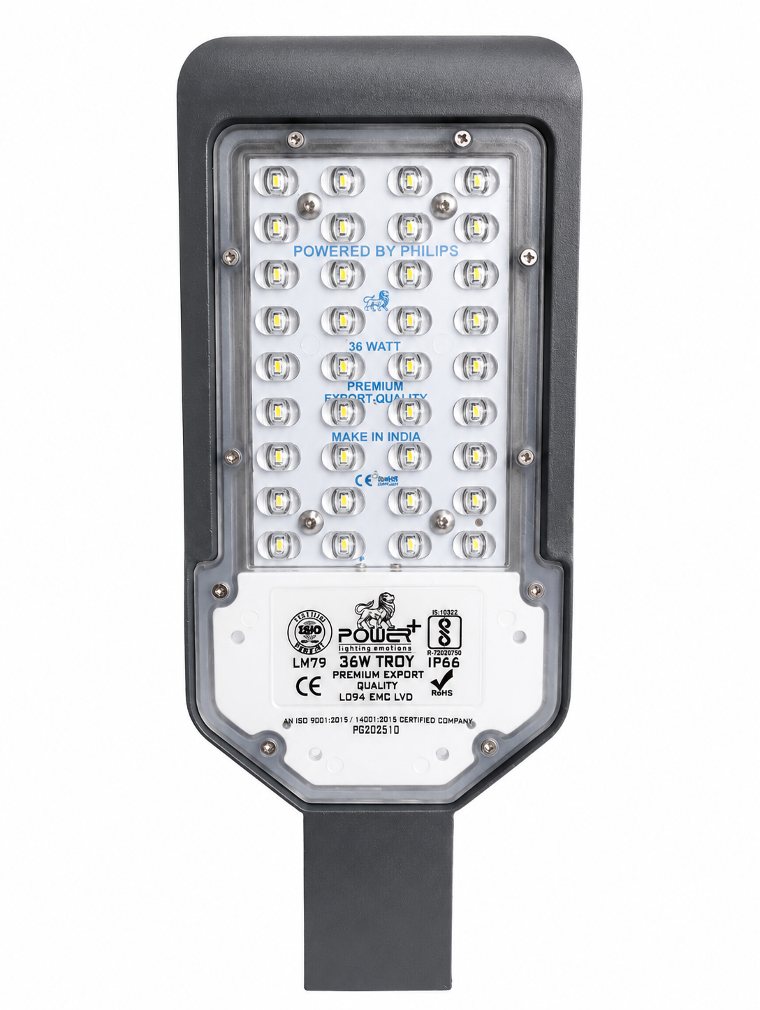 POWER Plus 36Watt LED Street Light LENS Model Waterproof ,Street Lights Outdoor, Street Lamp, LED Street Road Lights With 6kva Surge Protection - Color : Cool White,Pack-1 nos
