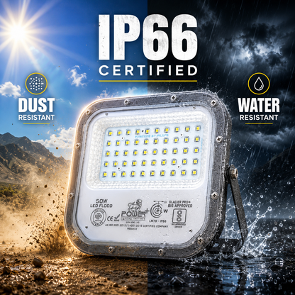 Power Plus's 50W LED Flood Light Lens Model : Glacier Pro, IP65 Rated waterproof technology Outdoor Light- Pack of 1 (coolWhite,)