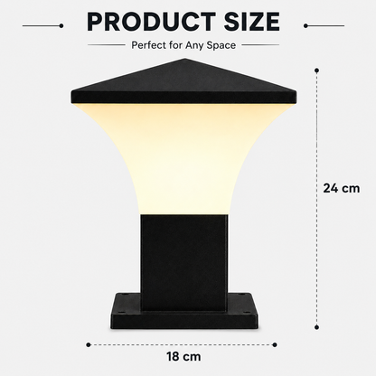 PLW Modern Outdoor Gate Pillar Light | IP65 Weather Resistant Garden Post Lamp model Fantom mini| Bulb Not Included | Pack of 2
