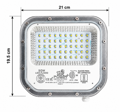 Power Plus's 50W LED Flood Light Lens Model : Glacier Pro, IP65 Rated waterproof technology Outdoor Light- Pack of 1 (coolWhite,)