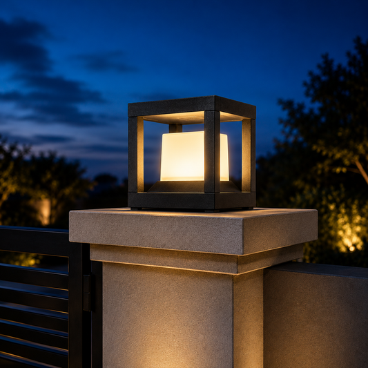 PLW  LED Outdoor LED Gate Pillar Light  | Modern Waterproof Garden Lamp | Warm White Decorative Boundary Wall & Entrance Lighting LED Color Warm White(4k) Model Tomaz cube sm -(Pack of 2)