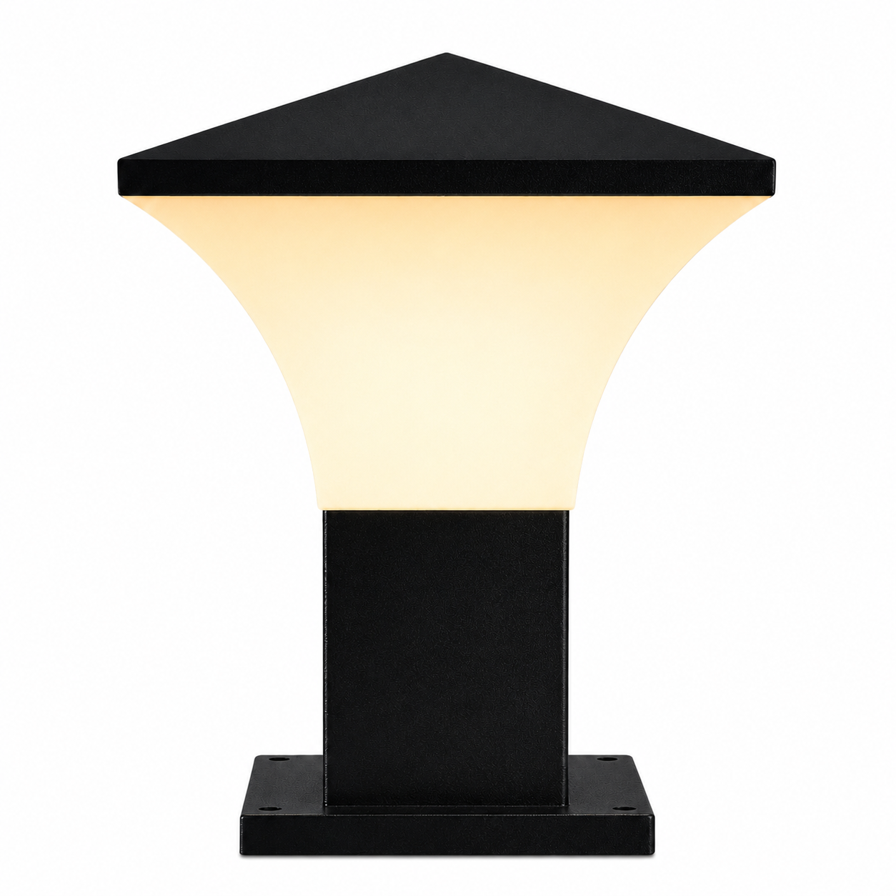 PLW Modern Outdoor Gate Pillar Light | IP65 Weather Resistant Garden Post Lamp model Fantom mini| Bulb Not Included | Pack of 2