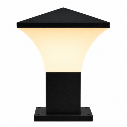 PLW Modern Outdoor Gate Pillar Light | IP65 Weather Resistant Garden Post Lamp model Fantom mini| Bulb Not Included | Pack of 2