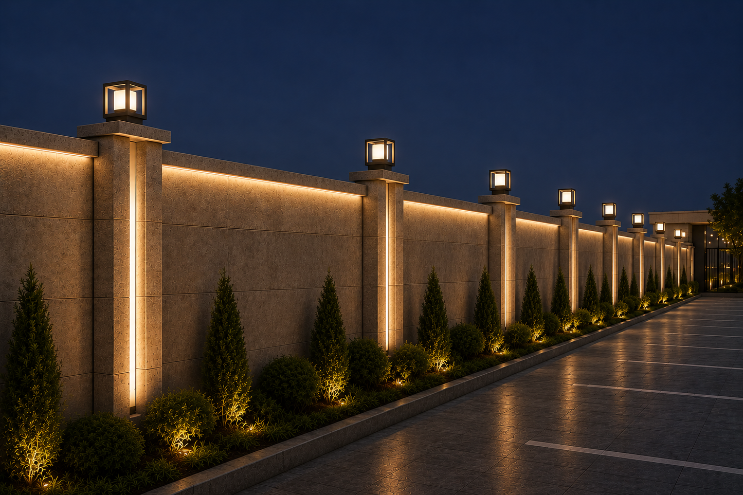PLW  LED Outdoor LED Gate Pillar Light  | Modern Waterproof Garden Lamp | Warm White Decorative Boundary Wall & Entrance Lighting LED Color Warm White(4k) Model Tomaz cube sm -(Pack of 2)