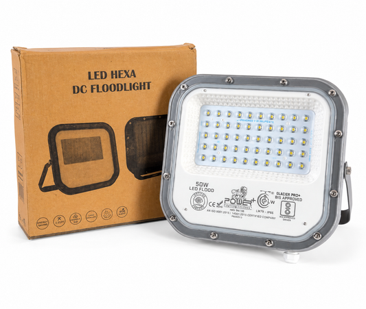 Power Plus's 50W LED Flood Light Lens Model : Glacier Pro, IP65 Rated waterproof technology Outdoor Light- Pack of 1 (coolWhite,)