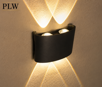 PLW 4 Way LED Wall Light Up down | 4W IP66 Waterproof Up Down Outdoor Wall Lamp | Warm White | Premium Aluminium Body | 1 Year Warranty