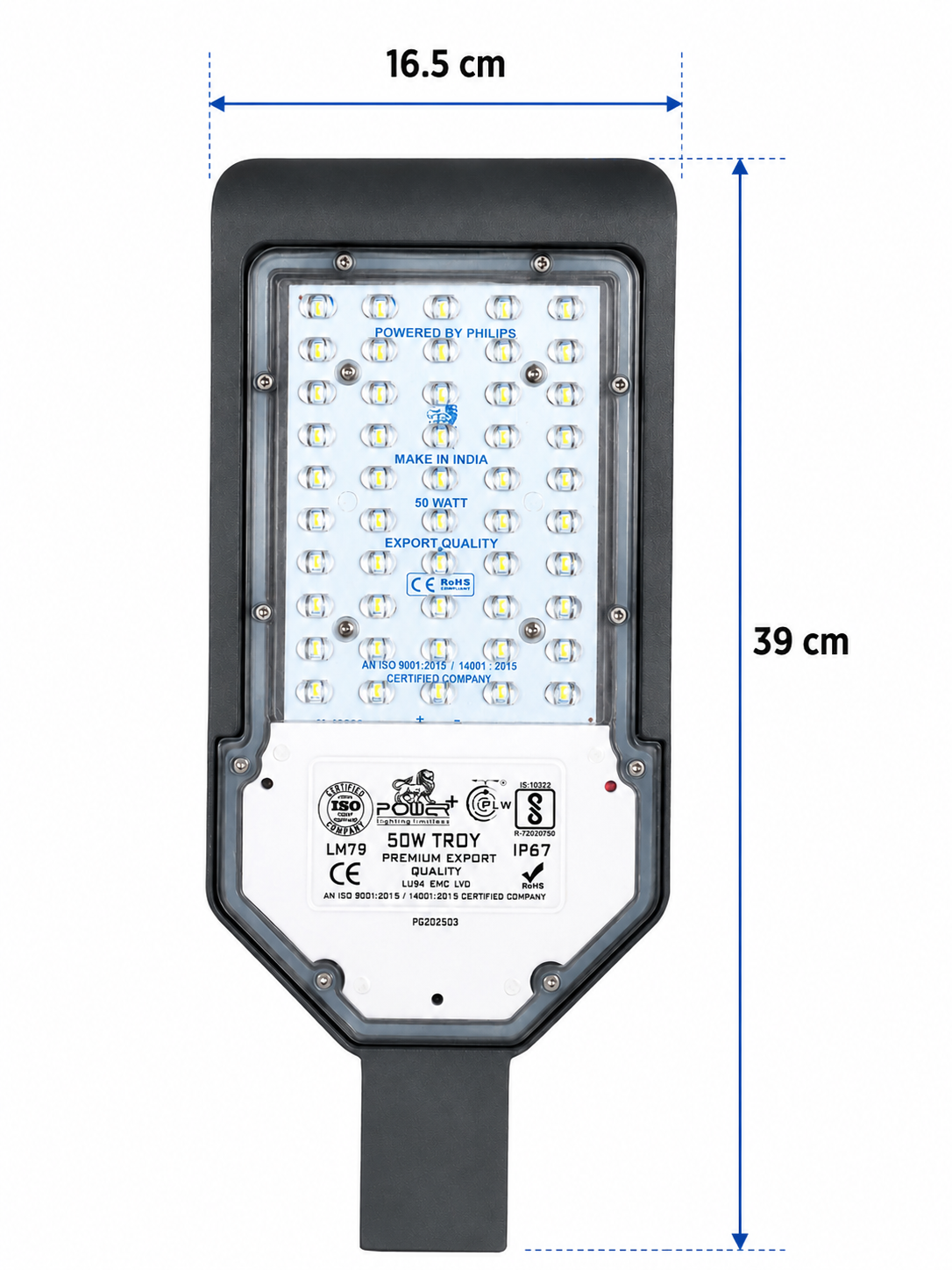 Power Plus's 50 Watt LED Street Light Lens Model Waterproof  Technology, Street Lights Outdoor, Street Lamp, LED Street Road Lights With 6kva Surge Protection - Color : Cool White,Pack-1pc