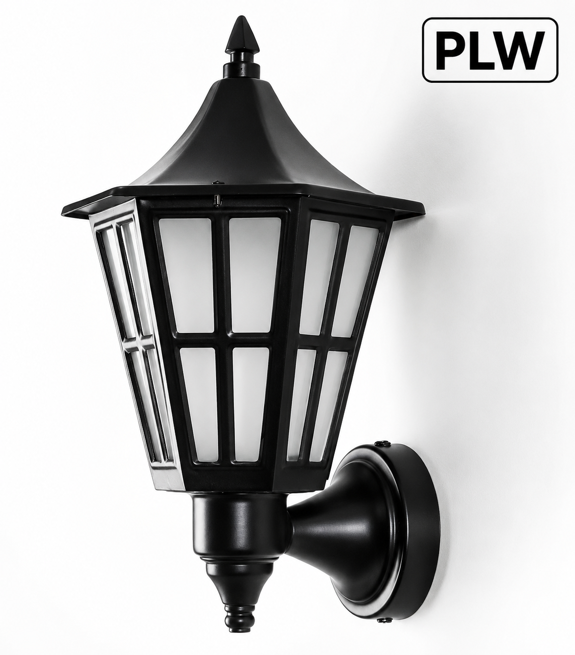 PLW Premium Outdoor Wall Lantern Light | IP65 Waterproof Wall Mounted Hanging light Gate, Garden & Porch Lamp | E22 Base | Bulb Extra Required (Not Included in this pack) | Pack of 2 | Black