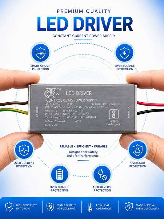 PLW 50w 1500mA, LED Driver Power Supply IP65 for Street Light & Flood Light , LED Driver with 6KVA surge protection- pack of 10