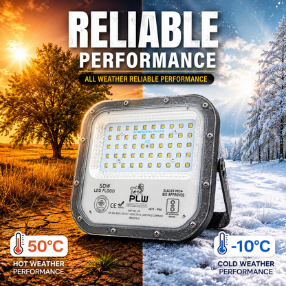 Power Plus's 50W LED Flood Light Lens Model : Glacier Pro, IP65 Rated waterproof technology Outdoor Light- Pack of 1 (coolWhite,)