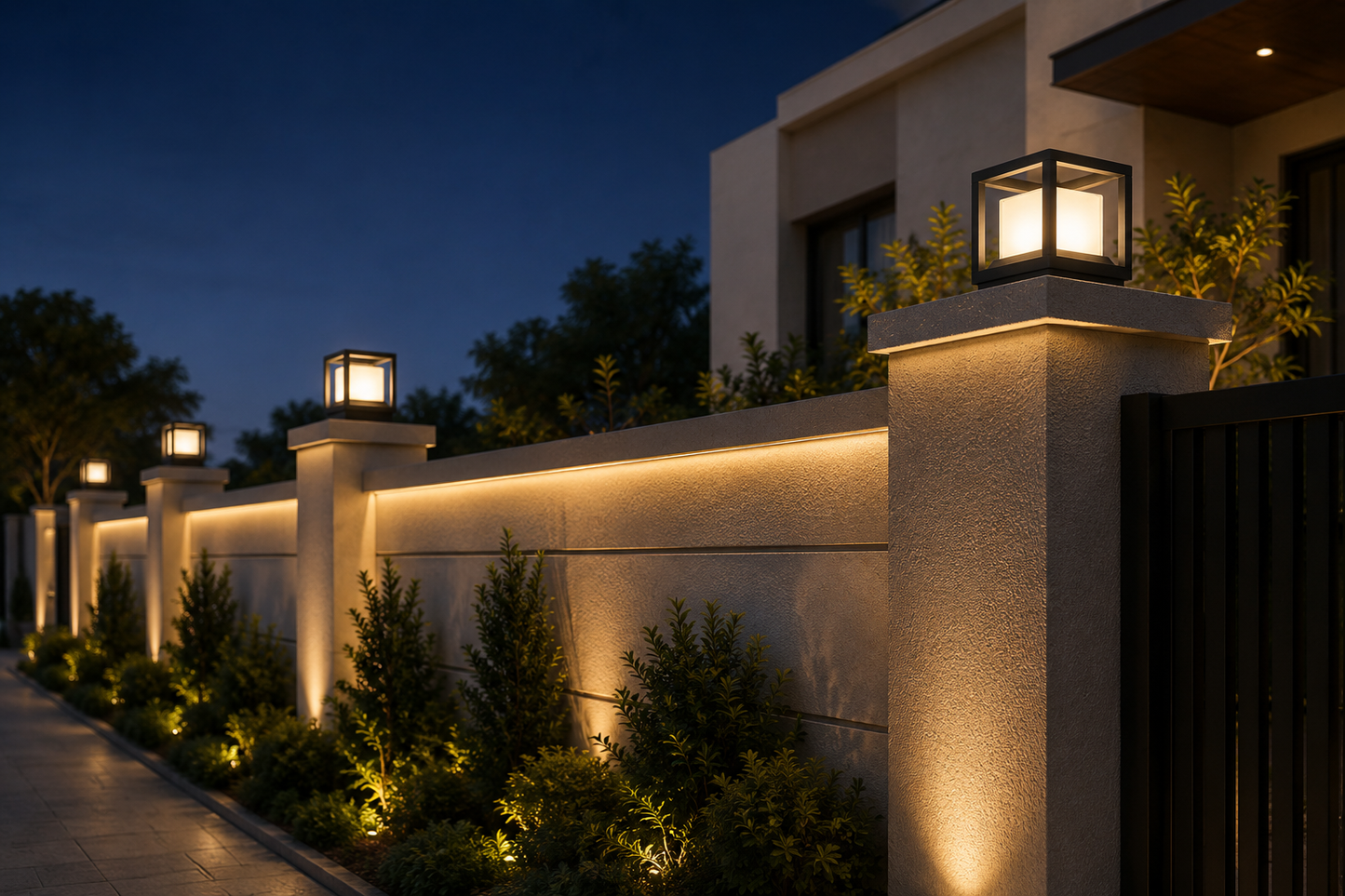 PLW  LED Outdoor LED Gate Pillar Light  | Modern Waterproof Garden Lamp | Warm White Decorative Boundary Wall & Entrance Lighting LED Color Warm White(4k) Model Tomaz cube sm -(Pack of 2)
