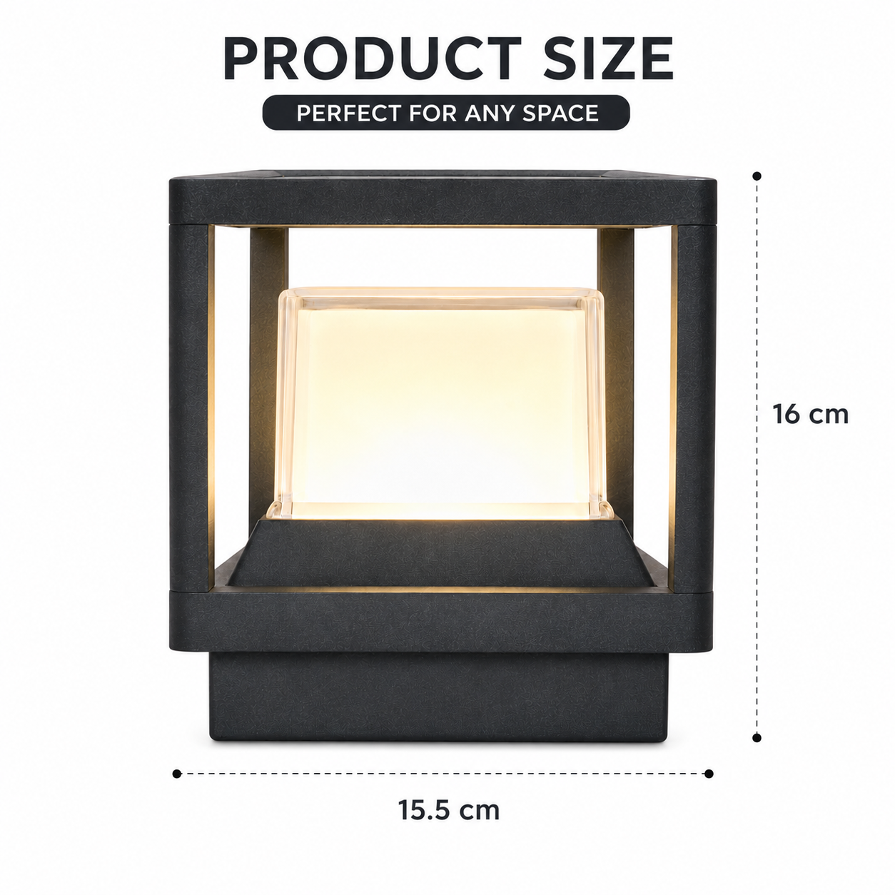 PLW  LED Outdoor LED Gate Pillar Light  | Modern Waterproof Garden Lamp | Warm White Decorative Boundary Wall & Entrance Lighting LED Color Warm White(4k) Model Tomaz cube sm -(Pack of 2)