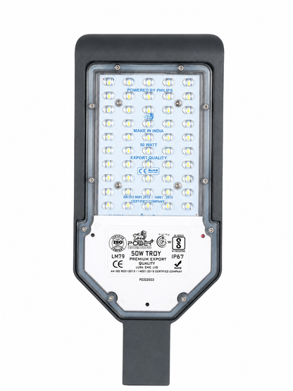 Power Plus's 50 Watt LED Street Light Lens Model Waterproof  Technology, Street Lights Outdoor, Street Lamp, LED Street Road Lights With 6kva Surge Protection - Color : Cool White,Pack-1pc