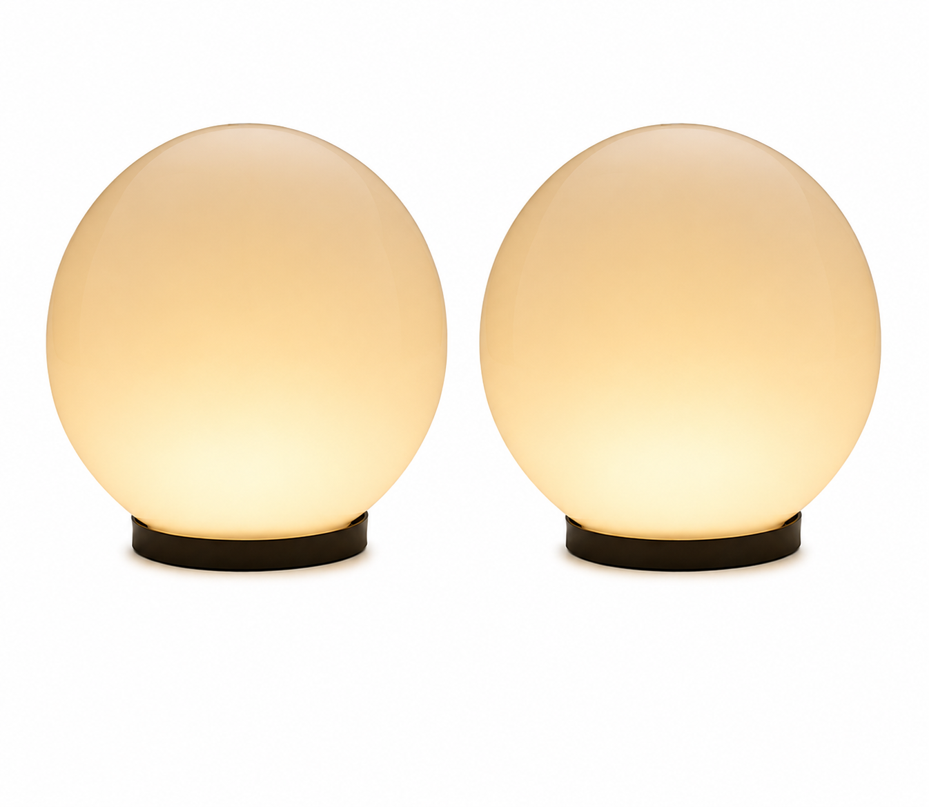PLW Premium Outdoor Globe Pillar Light Round | Modern Garden Gate Lamp circle safe | Bulb Extra Required | Pack of 2
