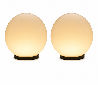 PLW Premium Outdoor Globe Pillar Light Round | Modern Garden Gate Lamp circle safe | Bulb Extra Required | Pack of 2